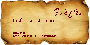 Fráter Áron névjegykártya